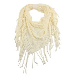 Knit Scarf with Pom Pom Trim and Hanger